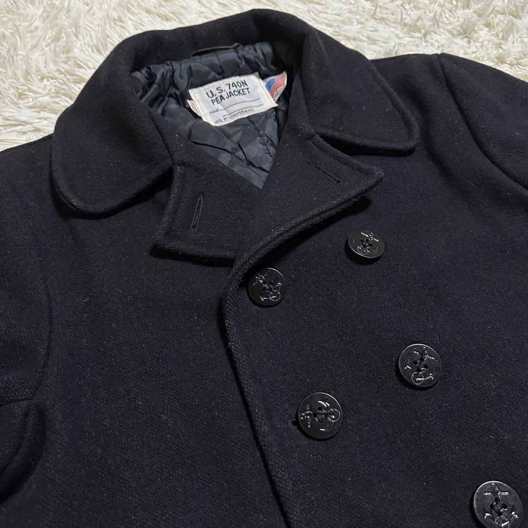美品 大きいサイズ 42 SCHOTT Pコート XL 740N USA製 黒