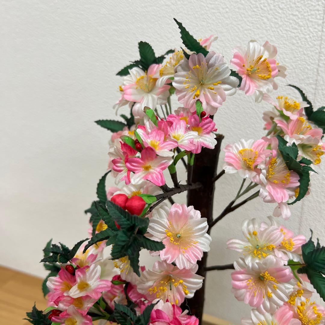 雛人形　桃の節句　桜橘　自然木　　花　大