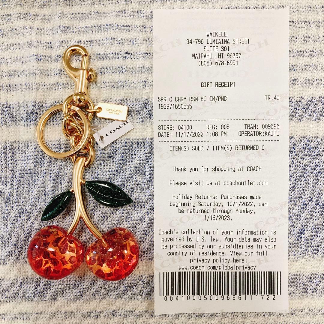 新品❇︎正規品 COACH チェリー チャーム キーリング シグネイチャー
