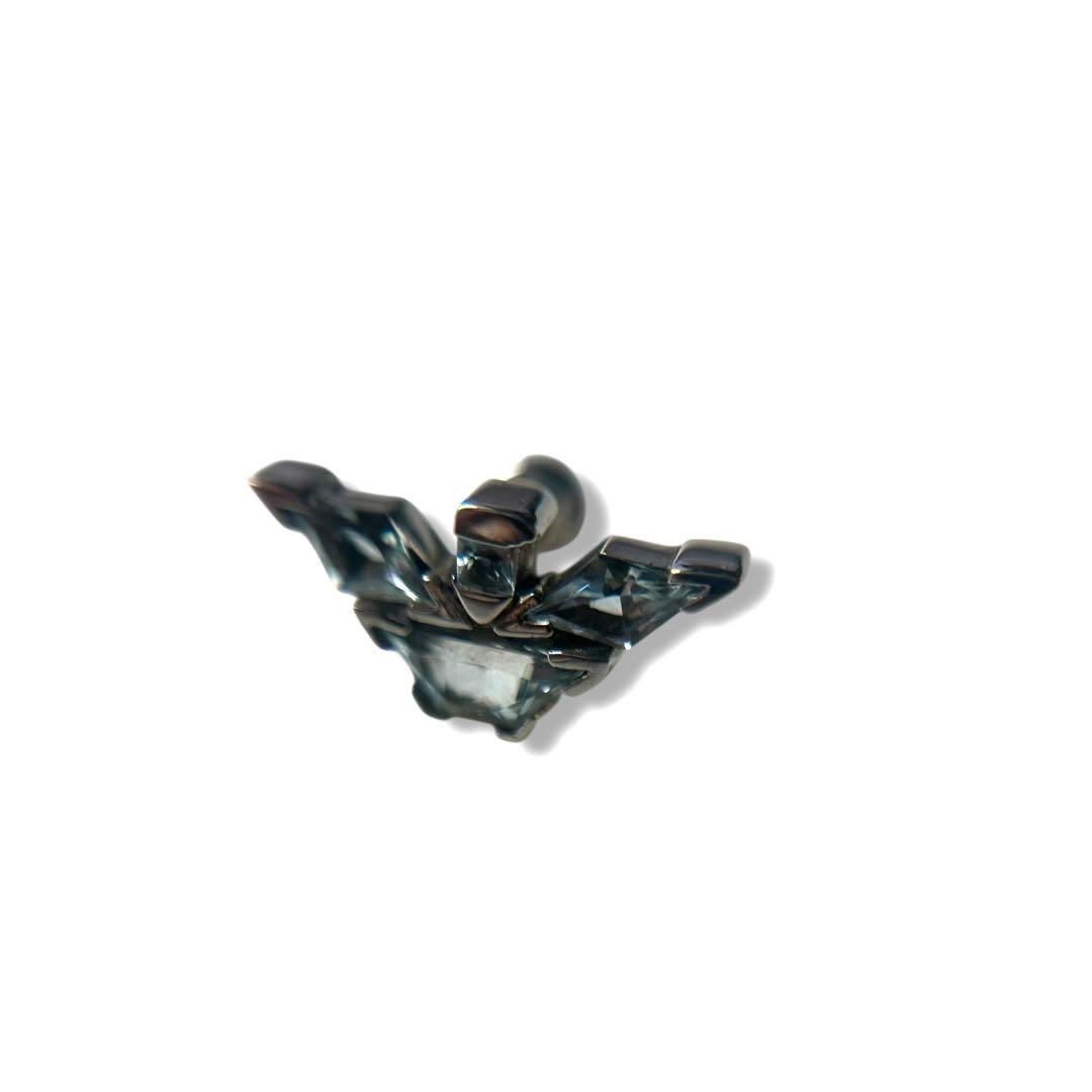 エンポリオアルマーニ ピアス イーグルロゴ ラインストーン シルバー925