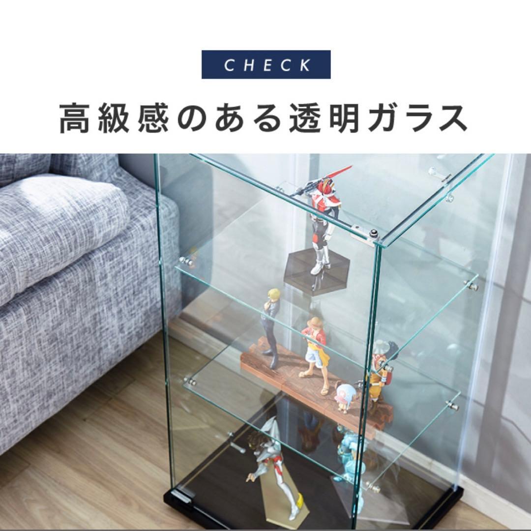 3段 コレクションケース フィギアケース 全面強化ガラス 棚 収納家具