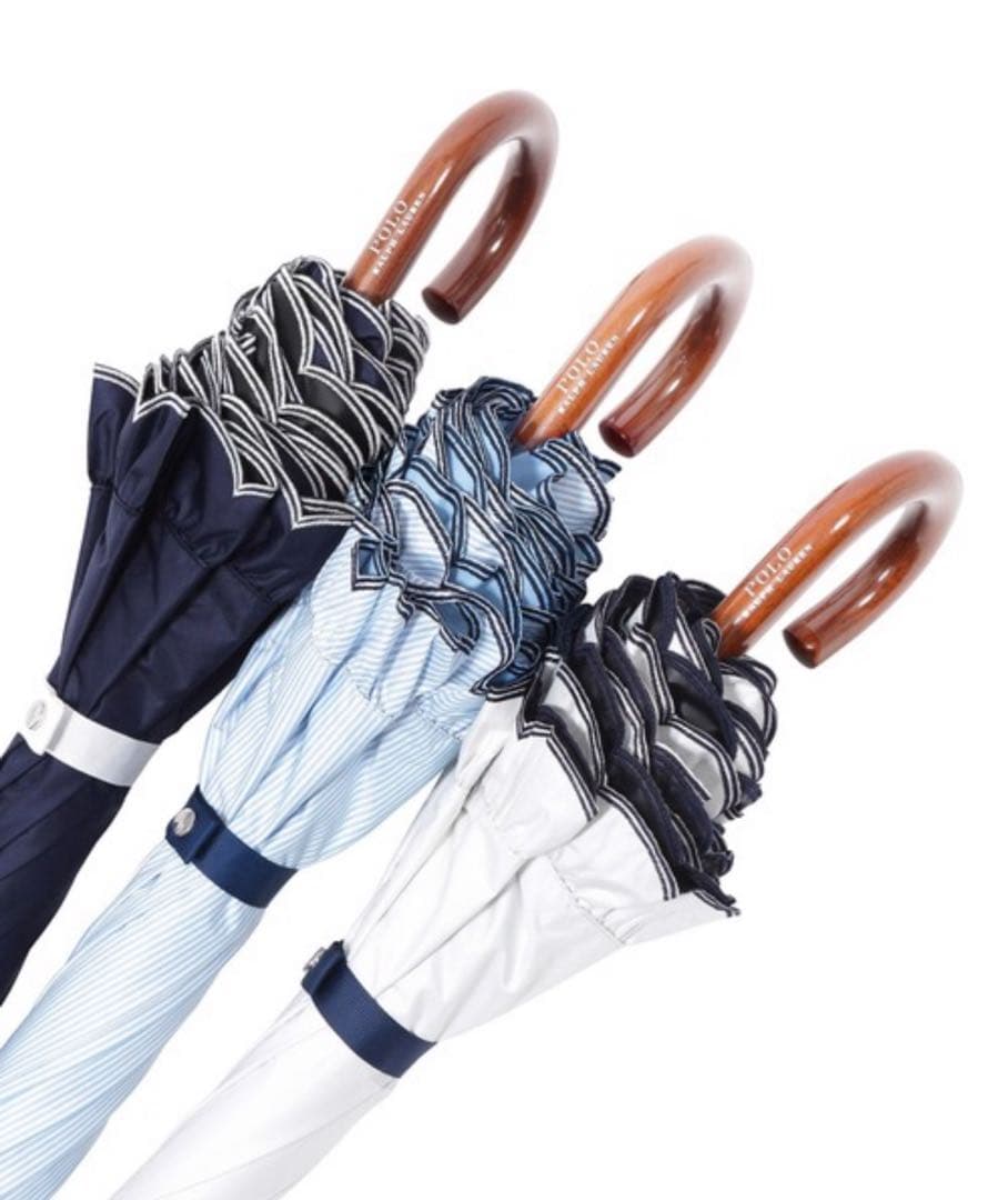 完売品　ポロベア　ラルフローレン　晴雨兼用日傘　スカラフリルワンポイントPOLO