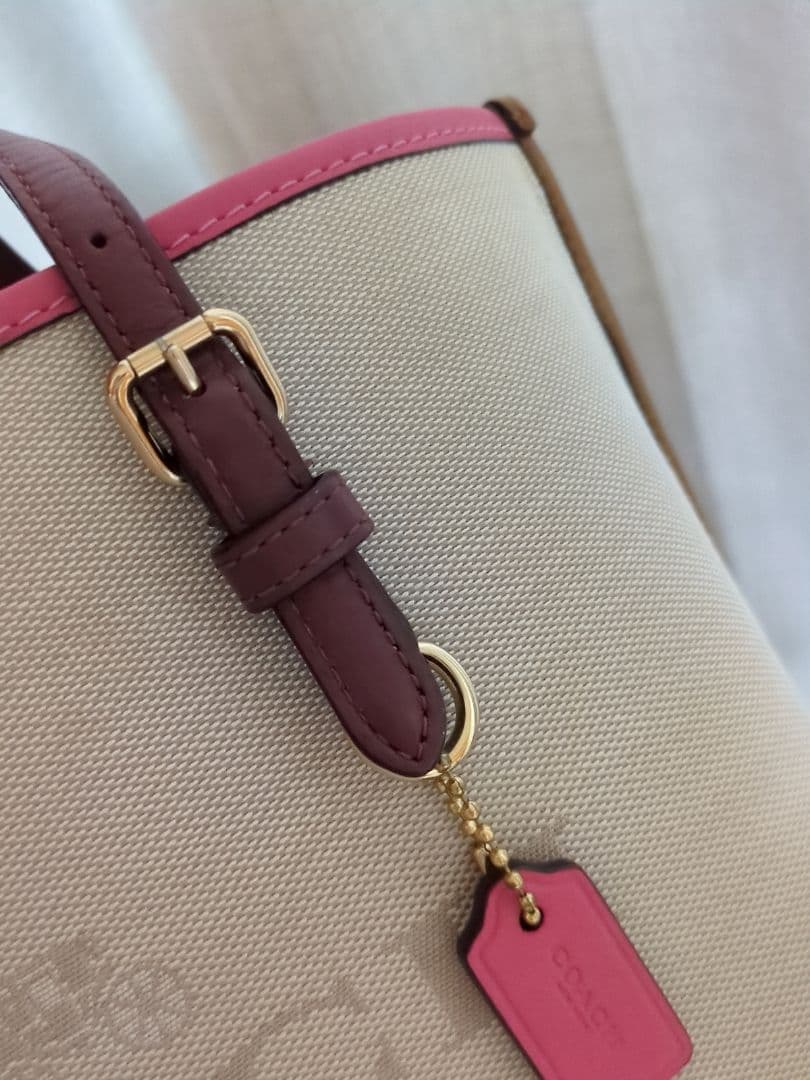 COACH トートバッグ ベージュ ピンク オレンジ