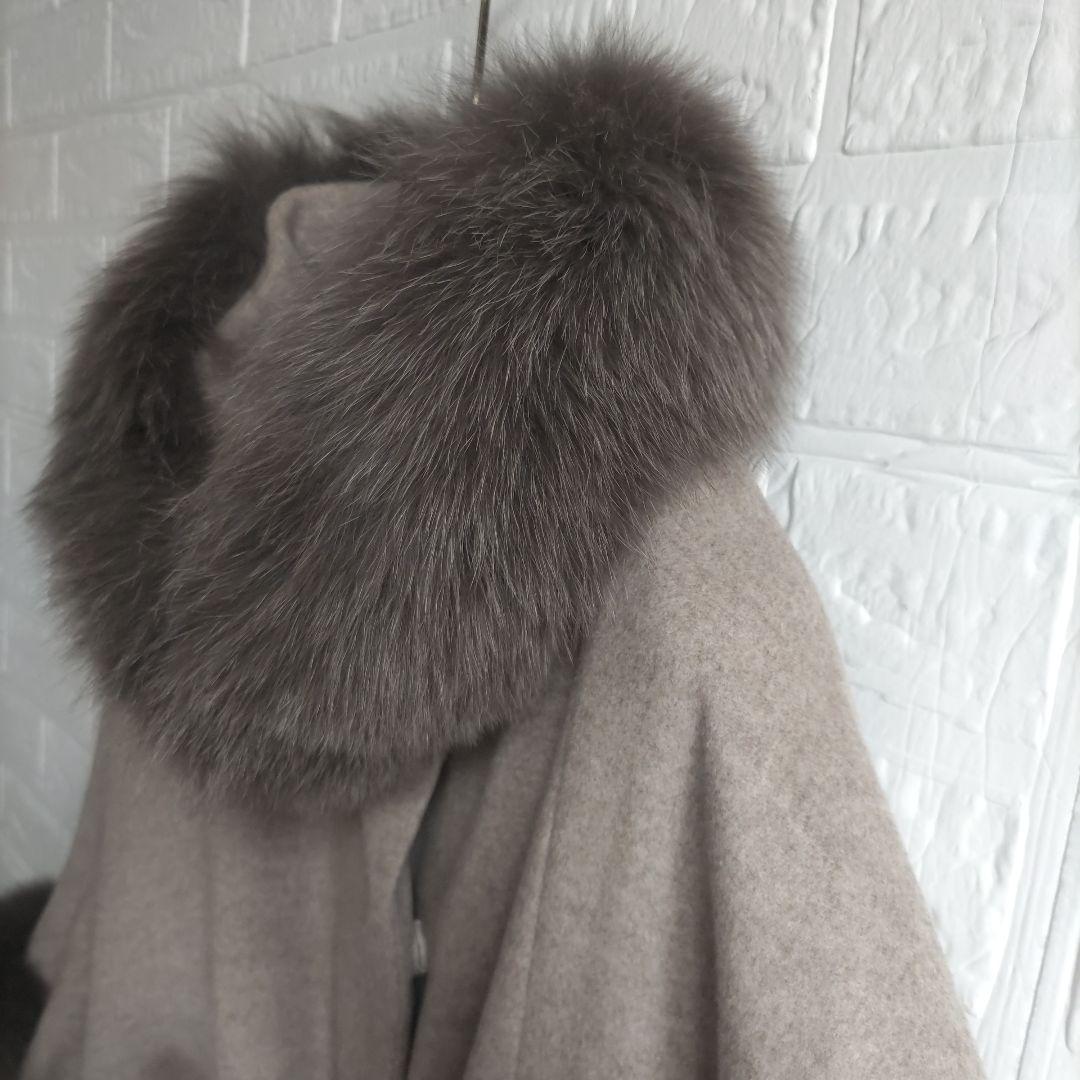 専用✨sagafurs サガ 　ファー　fox　ポンチョ ケープ コートカシミヤ