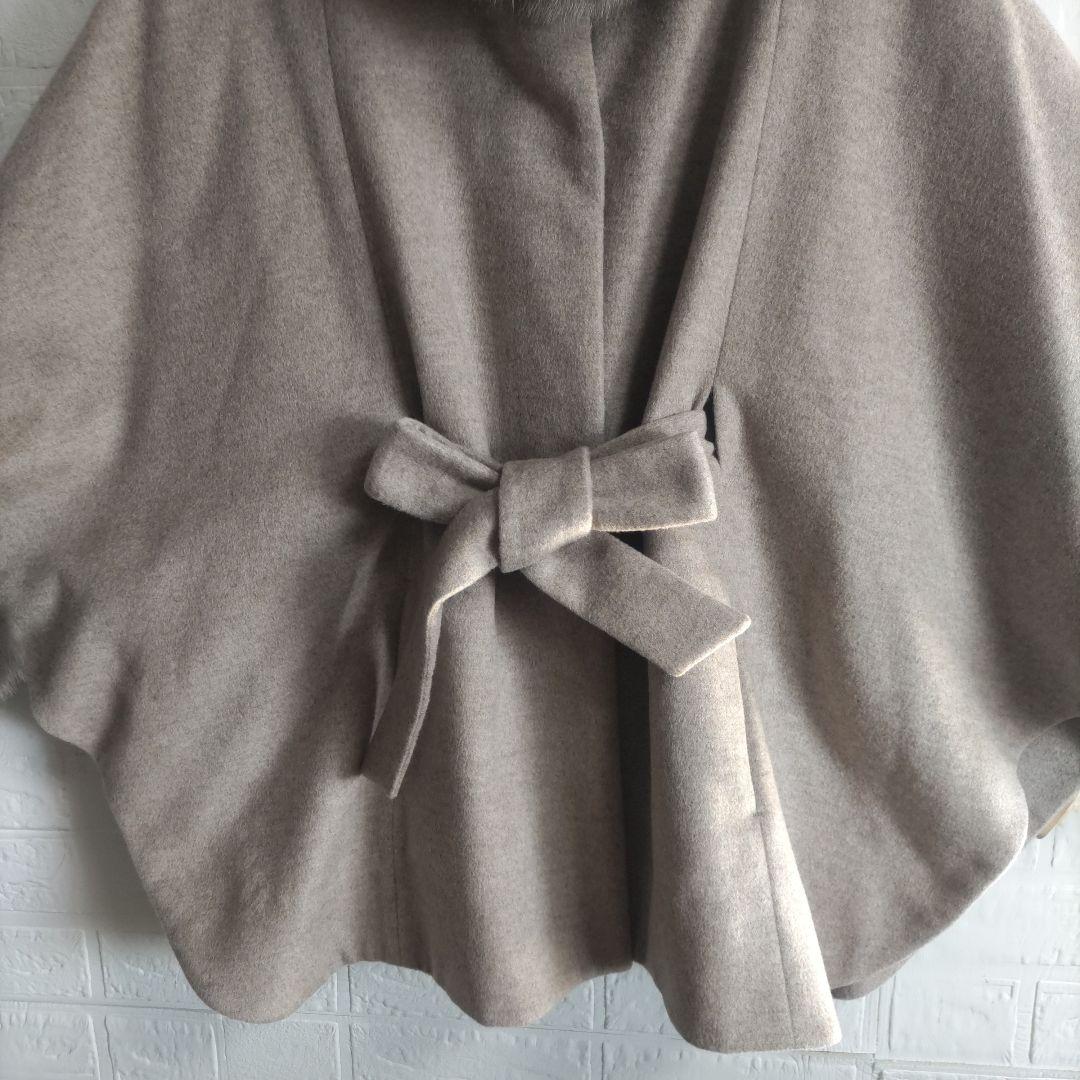 専用✨sagafurs サガ 　ファー　fox　ポンチョ ケープ コートカシミヤ