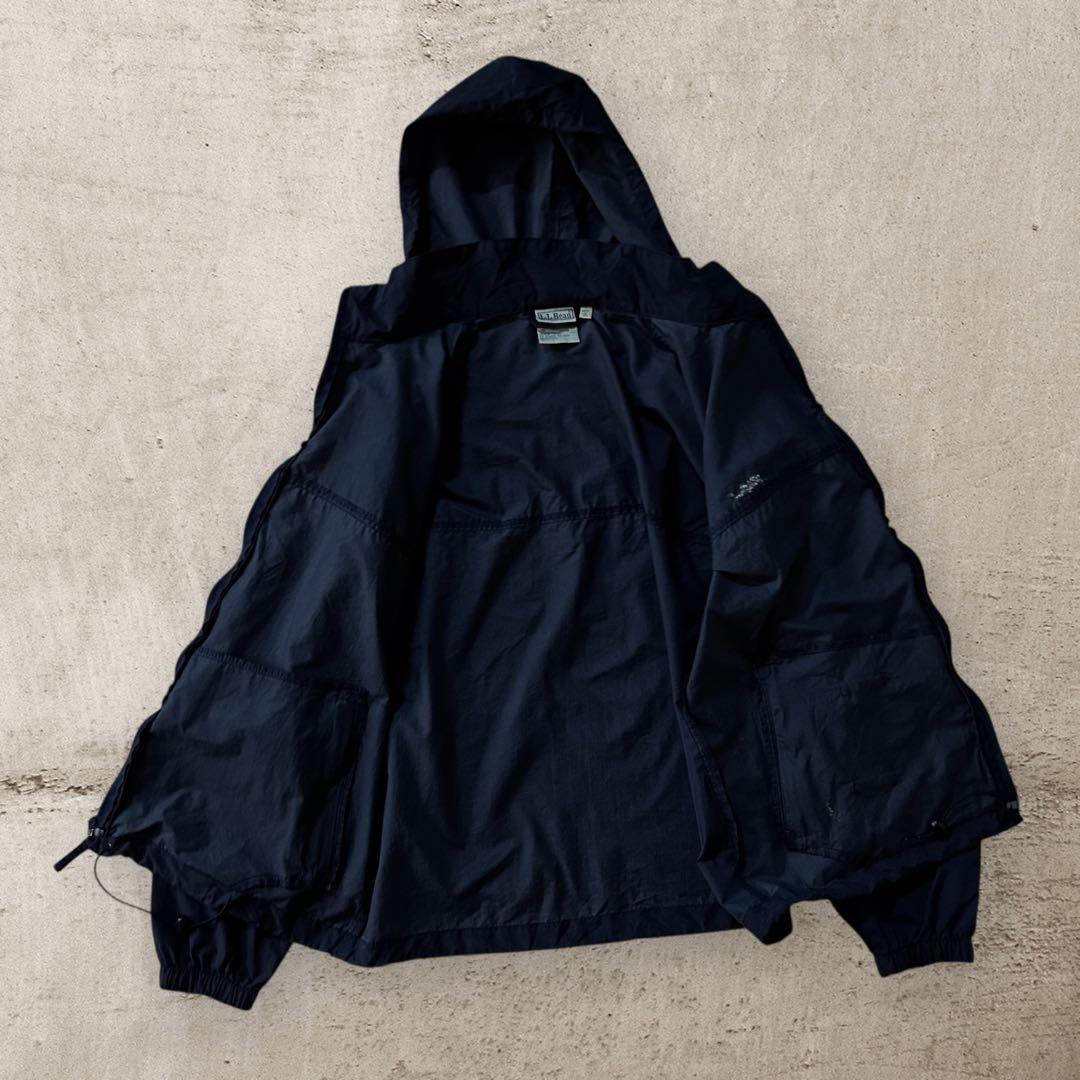 美品90s L.L.Beanエルエルビーンナイロンジャケットドローコード刺繍ロゴ