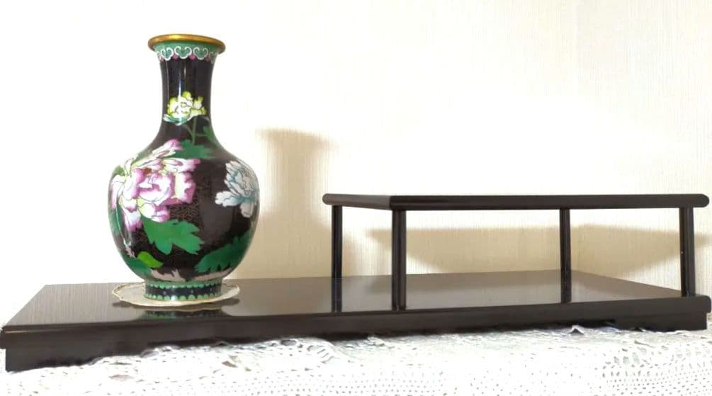 セール✨高級唐木　飾り棚　銘木黒丹　黒檀　未使用美品