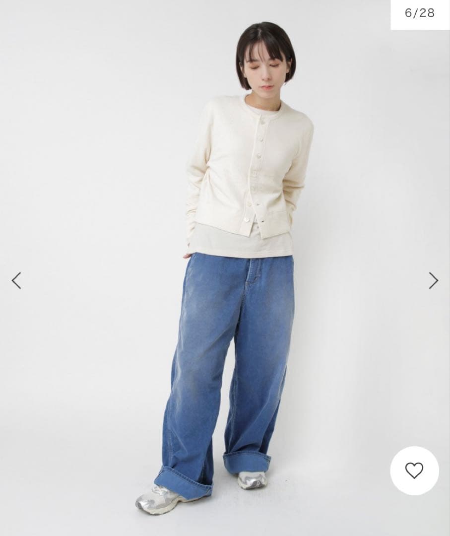 “RNA-N”ユーズドライクコーディロイワークパンツ・インディゴブルー・未使用品