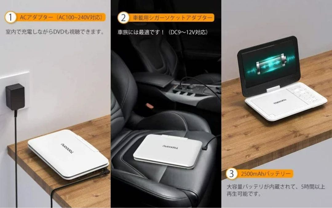 ✨残り1点✨DVDプレーヤー Topcony12.5型 10.5インチ