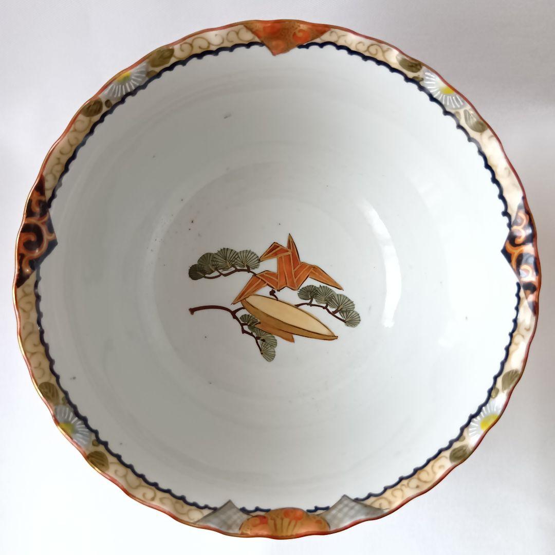 美品 九谷焼 盃洗 酒器 赤絵金彩 赤九谷 陶磁器 明治時代