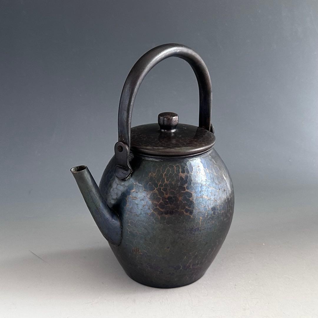 打出し　銅　薬罐　水注　工芸品　茶道具　煎茶道具　金属工芸