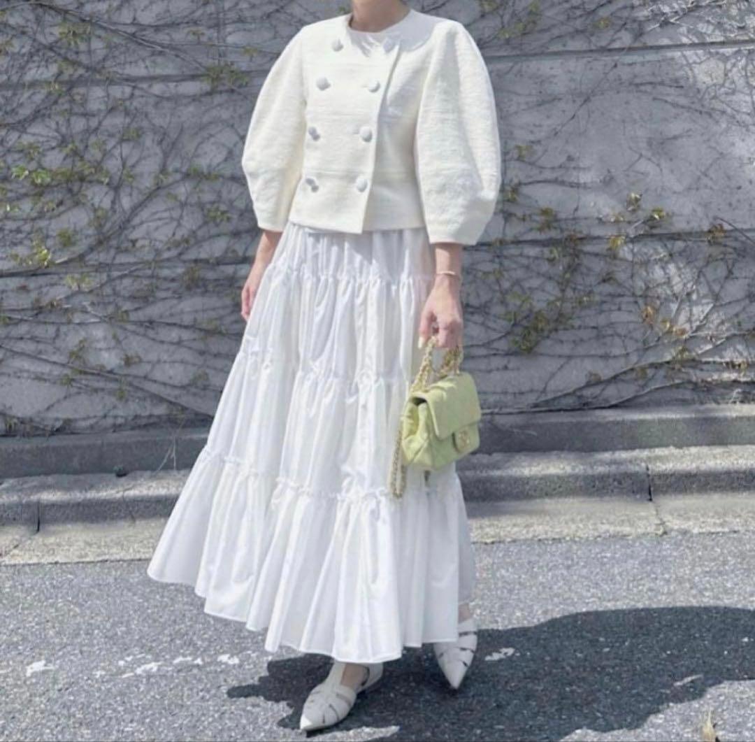 Cygne シーニュ　ツイードジャケット Lydie+ ホワイト