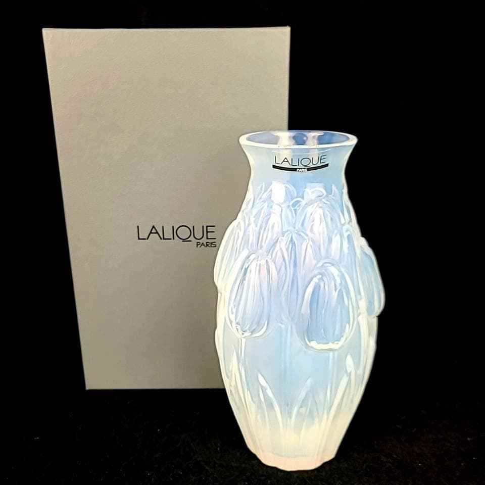 △美品△ラリック　チューリップ　花瓶　オパルセント　箱つき 2