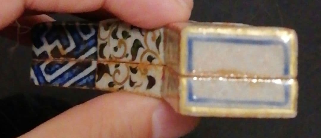 伊東陶山作　京焼　結文　七宝　香合　共箱　茶道具