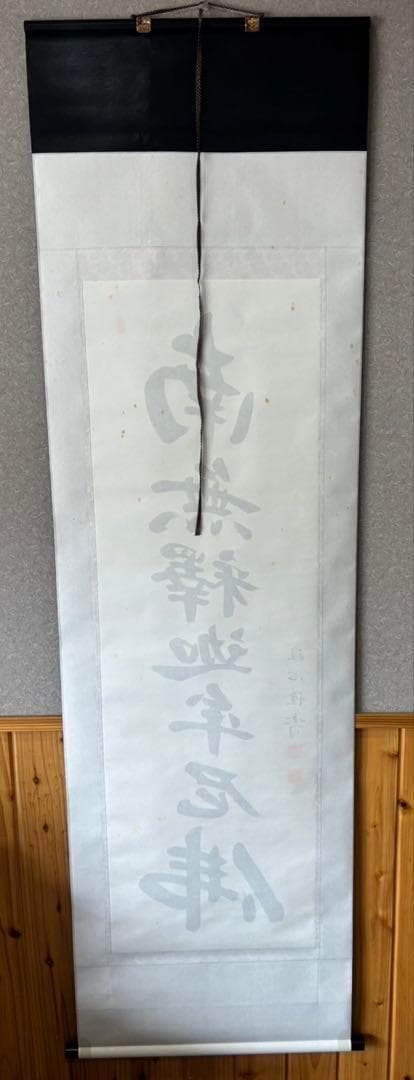 【真作保証】掛軸 渡辺雅心『南無釈迦牟尼佛』仏書 紙本 肉筆 共箱付 掛け軸