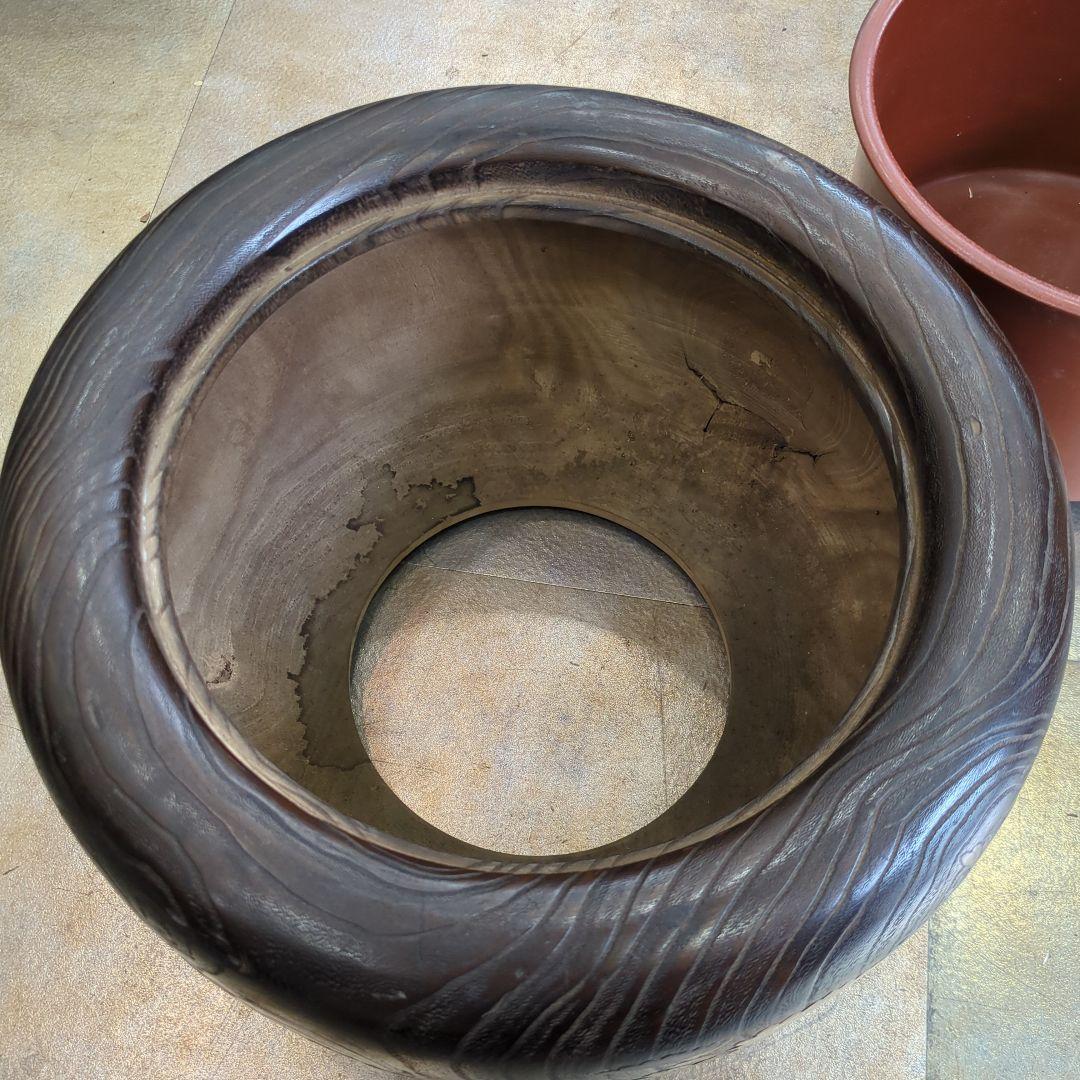 骨董　蒔絵　螺鈿　火鉢　桐　内側銅器　大型　花入　鉢カバー