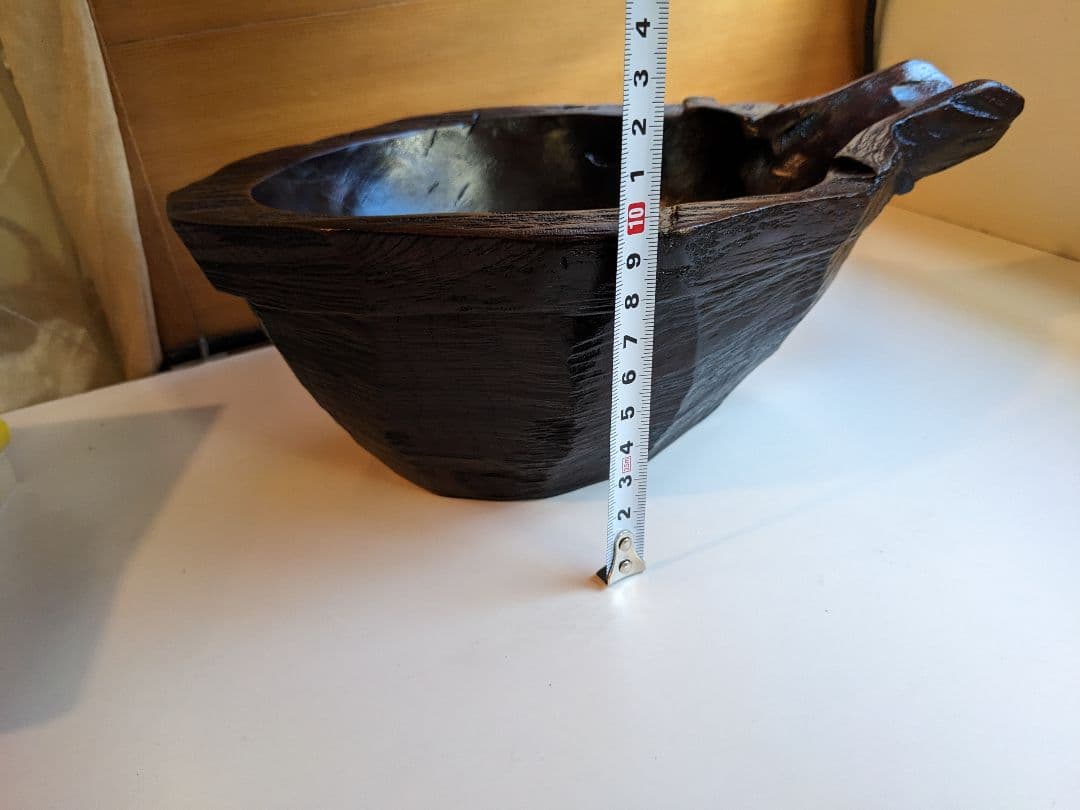 迫力のある片口　手彫り　くり抜き　酒器
