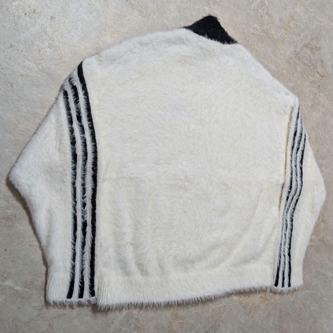 未使用級⭐完売品 adidasフェイクモヘアトラックジャケット 白黒M 試着のみ