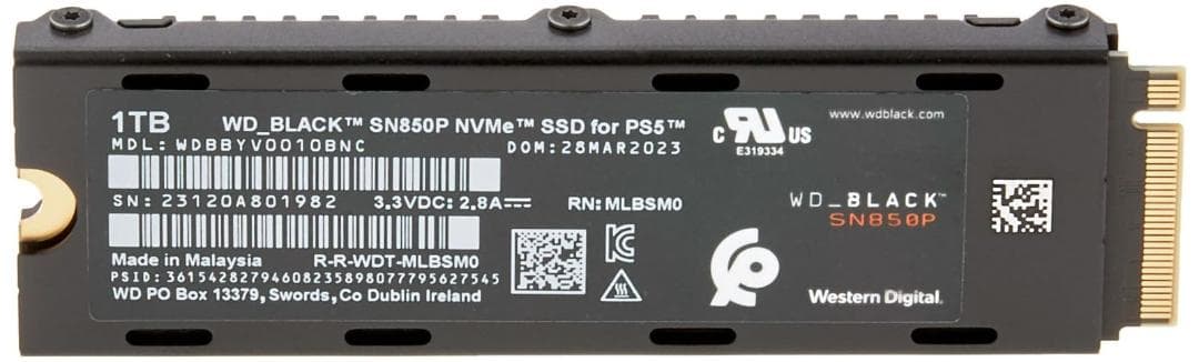 ウエスタンデジタル内蔵SSD1TB PS5 WDBBYV0010BNC-WRSN