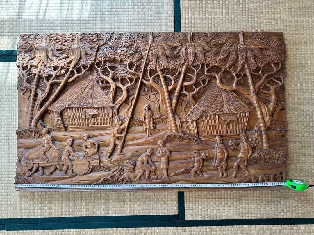 美術品、木彫り 壁掛け 工芸品 時代物 インテリア