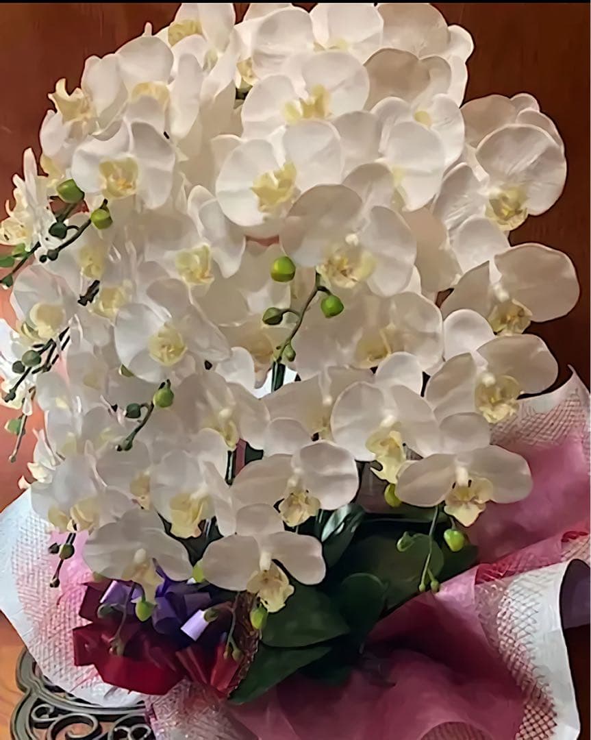 光触媒　人工観葉植物　ウォールグリーン　フェイクグリーン　リアル胡蝶蘭10本