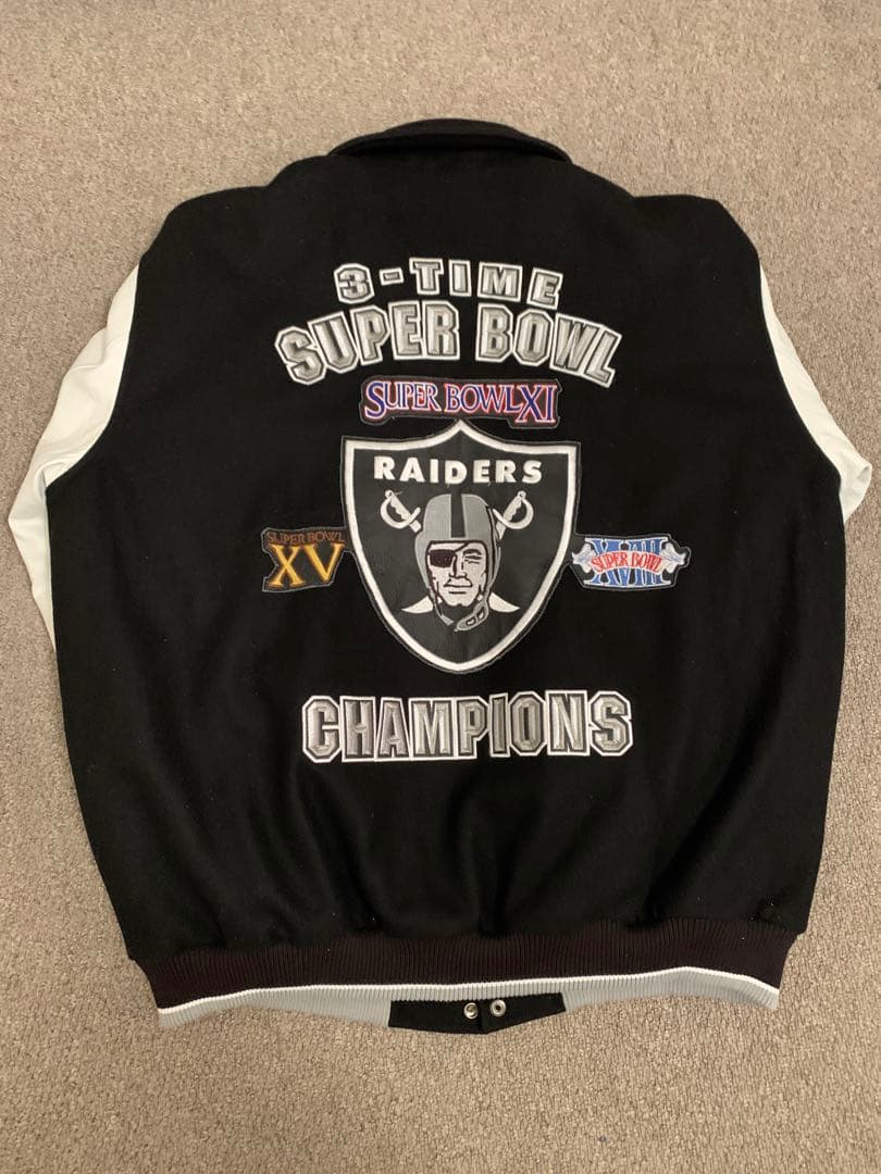 【激レア】NFL公式 Raiders スタジャン 本革×ウール XL レイダース
