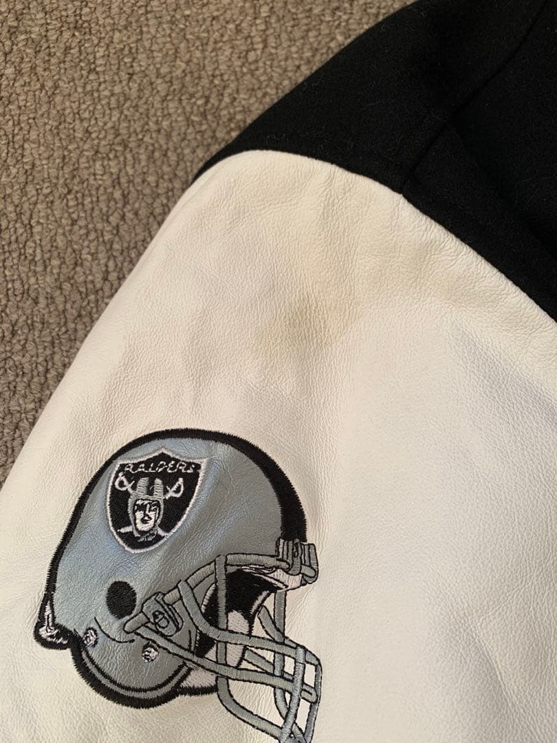 【激レア】NFL公式 Raiders スタジャン 本革×ウール XL レイダース