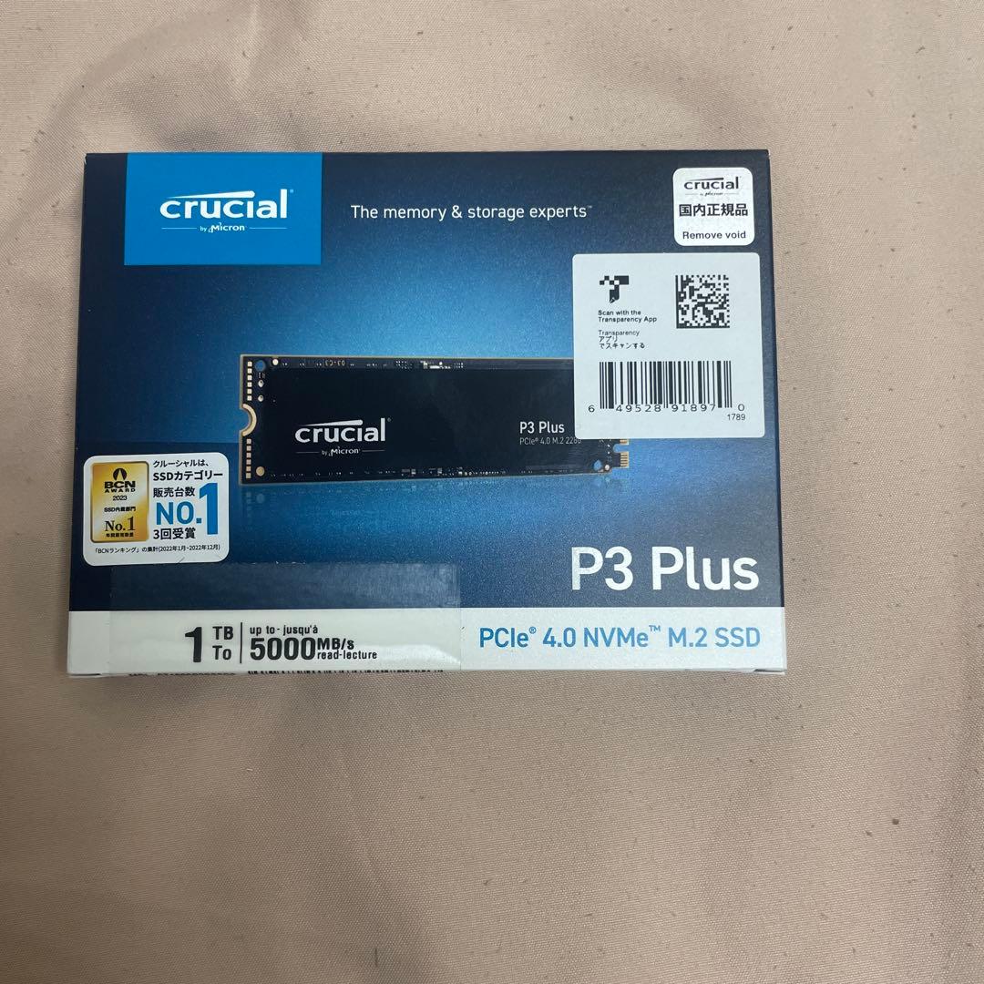 内蔵型SSD Crucial P3 Plus 1TB m.2 nvme 2280 SSD