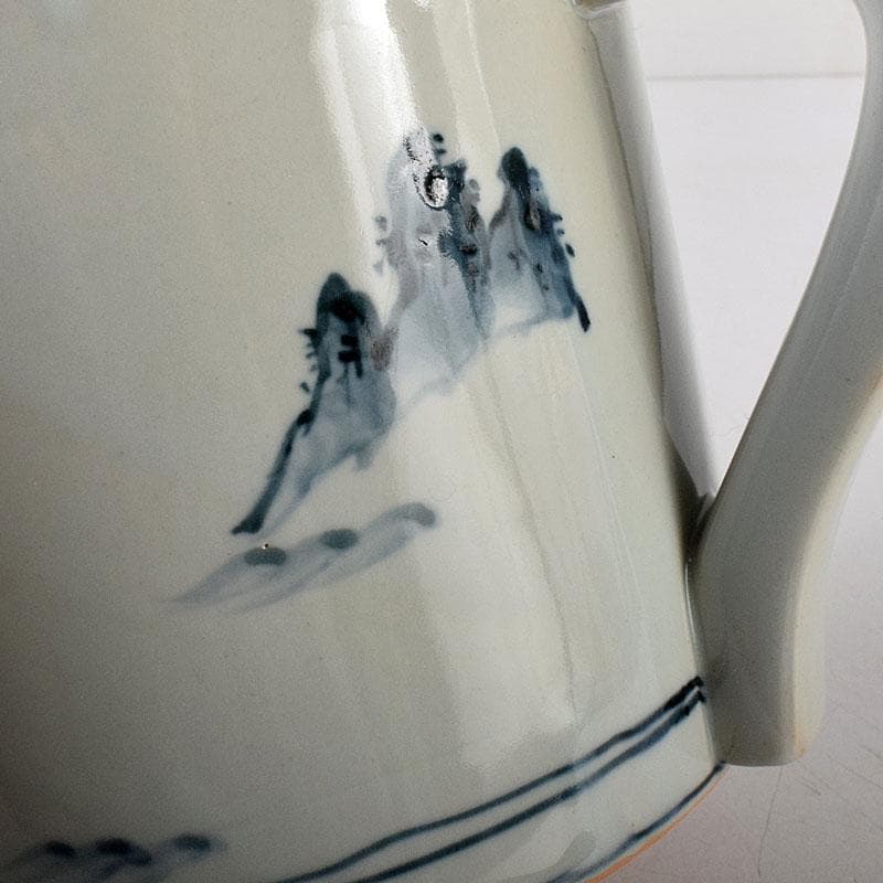 Palm Tree　古伊万里写　染付　山水文　水注　共箱　V　7975C