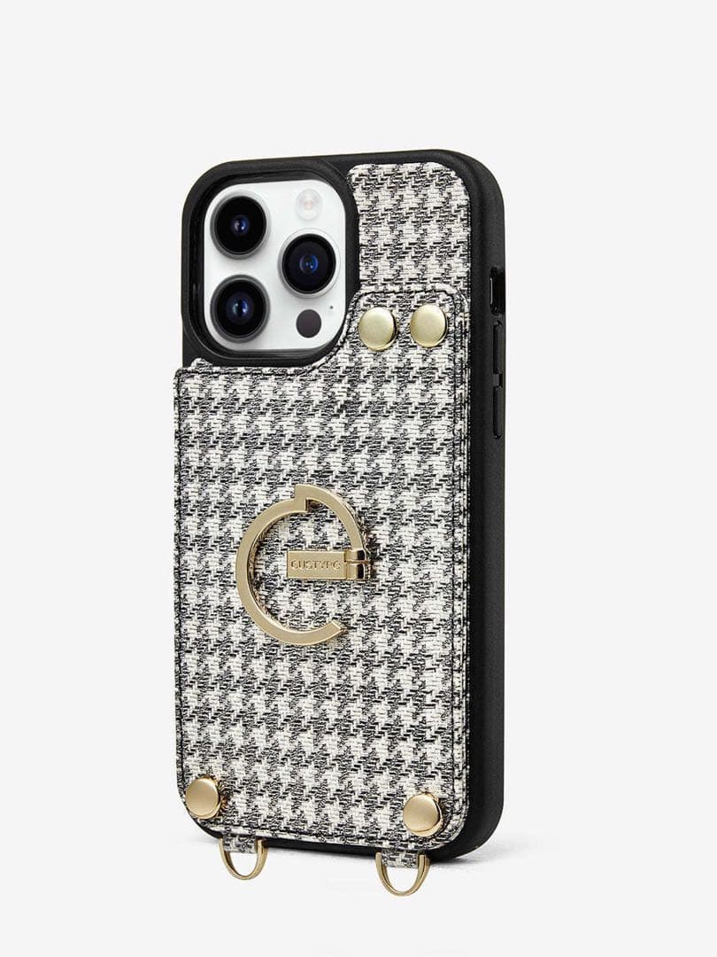 CUSTYPE千鳥格子ブラック新品未使用iPhone15ケース