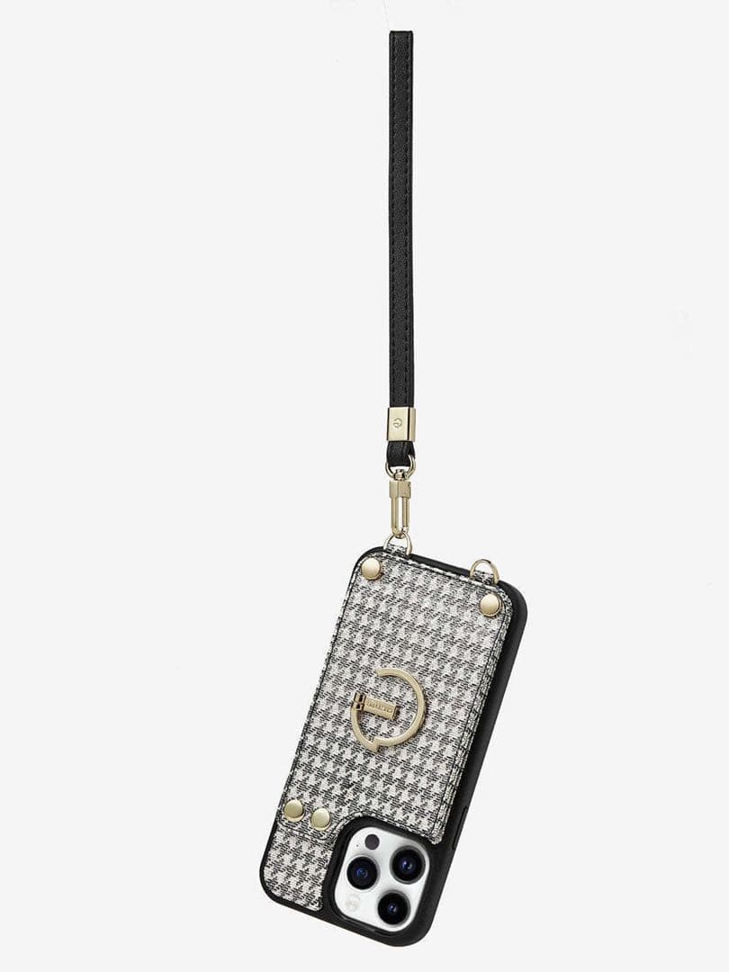 CUSTYPE千鳥格子ブラック新品未使用iPhone15ケース