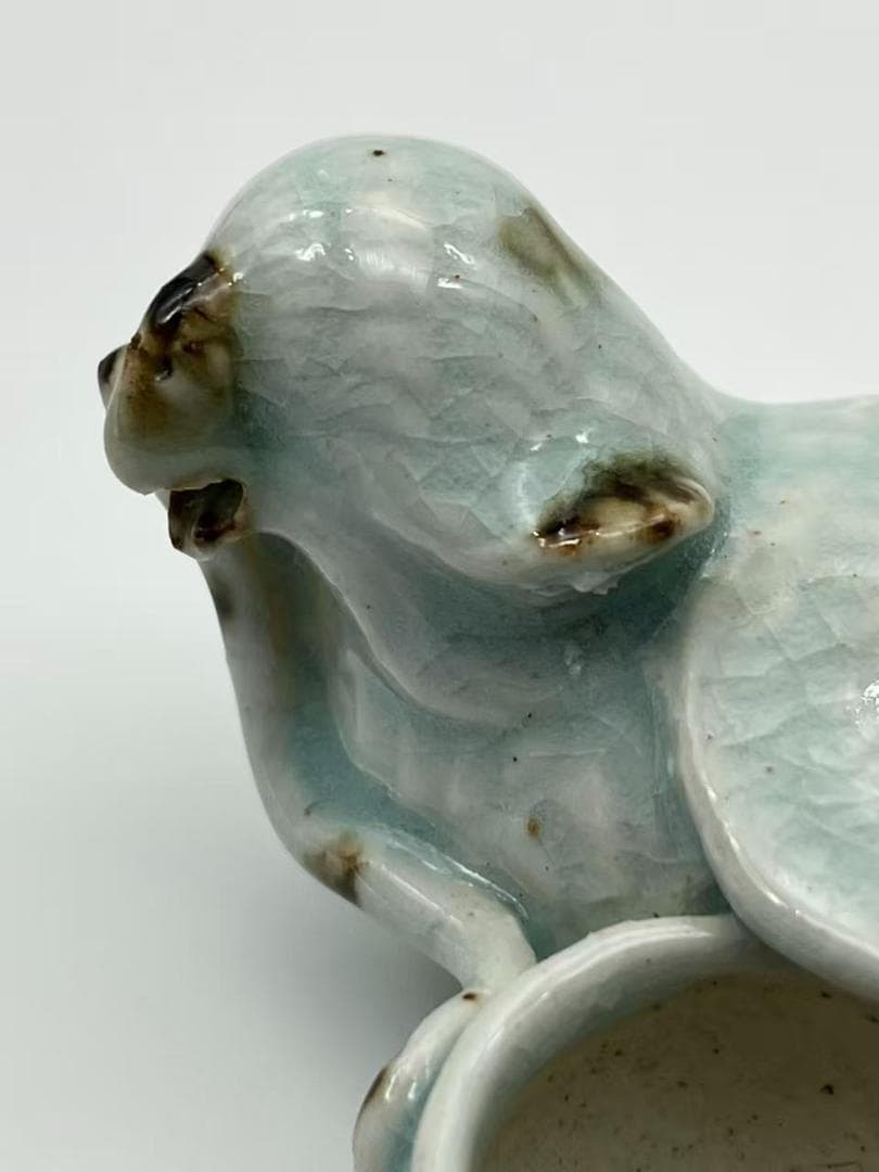 宋時代 青磁 湖田窯 影青釉鳥型水差し　水指　名品珍品(F-158)