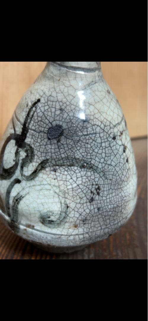 古い鶏龍山徳利(付属品　二重箱)
