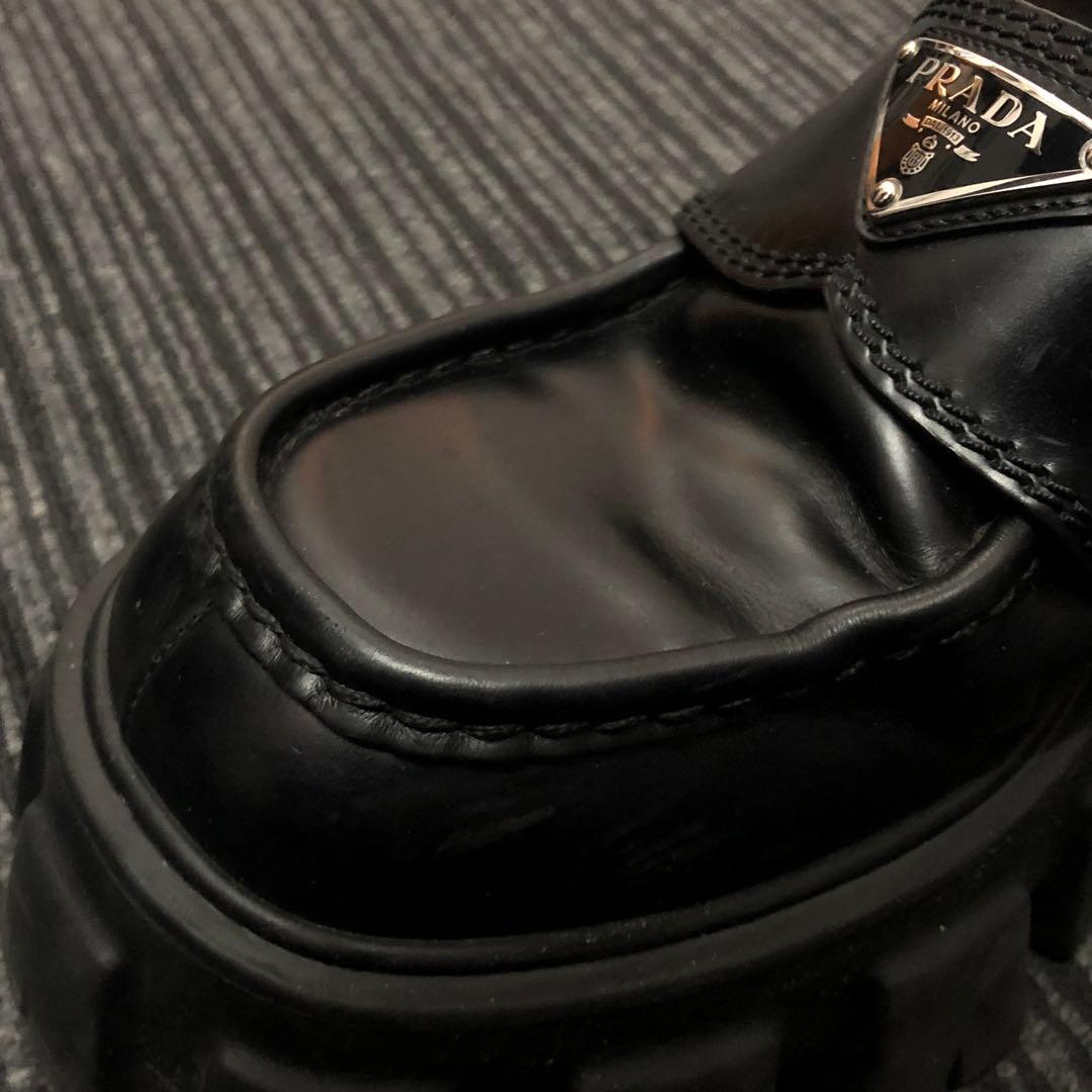 PRADA モノリス　ブラッシュドレザー　ローファー サイズ表記5 2DE129