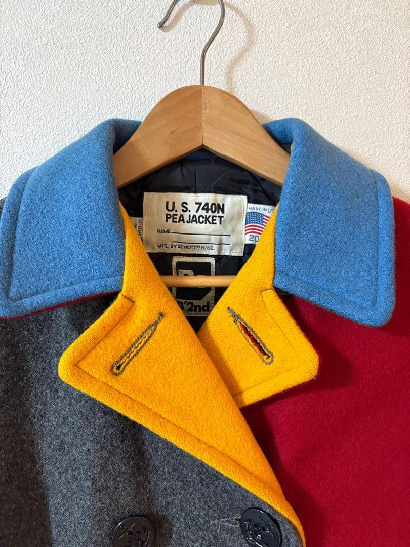 ショット　SCHOTT ピーコート　クレイジーパターン　L ビンテージ