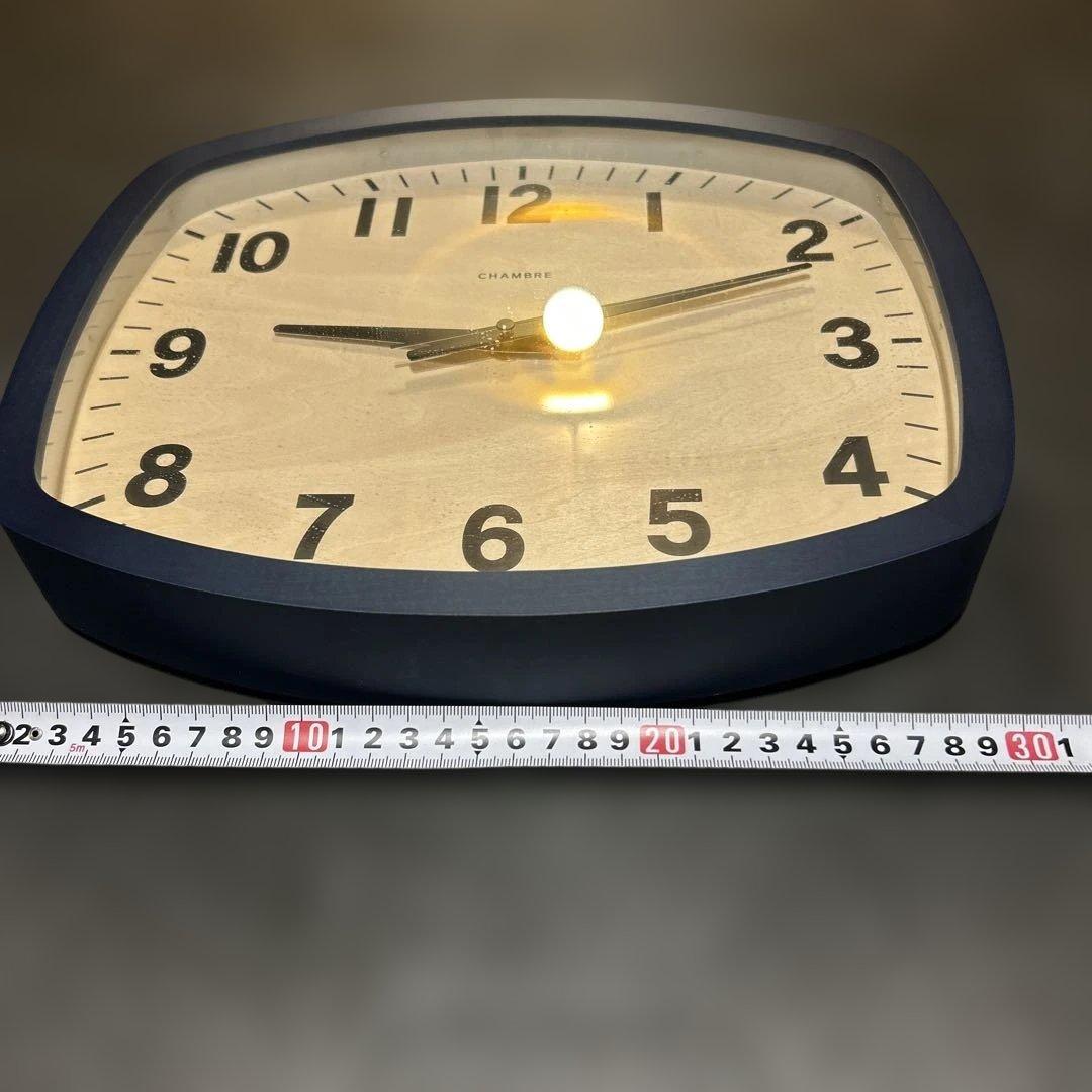 CHAMBRE Wall Clock ナチュラルウッド/ネイビー