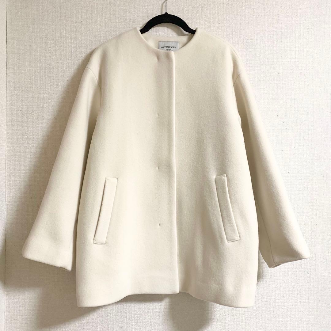 SENTDALE WOOL セントデールウール ノーカラー ミドル コート