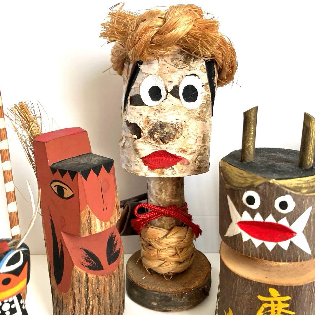 鬼こけし 妖怪 大津絵 鬼剣舞 魔除け鬼 鹿踊り 祭事 むくり こくり 怪異6点
