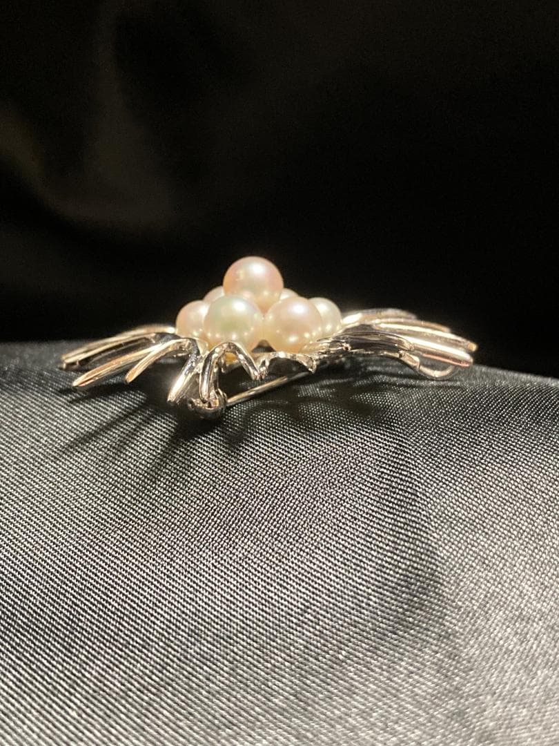MIKIMOTO ミキモト ブローチ パール 7粒 7珠 925 皇室御用達