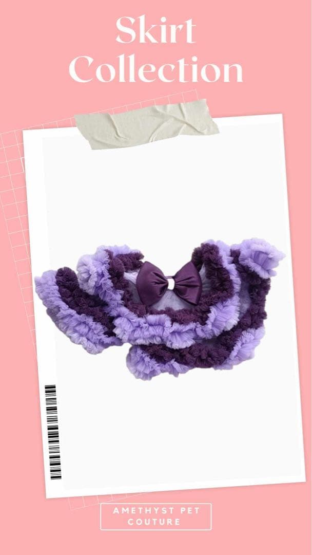 Amethyst Pet Couture紫色フリルドレスとスカートセット
