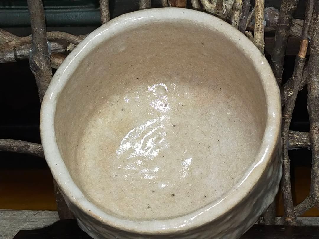 ♥美濃焼　志野　茶碗　無銘　茶道具　骨董　古玩