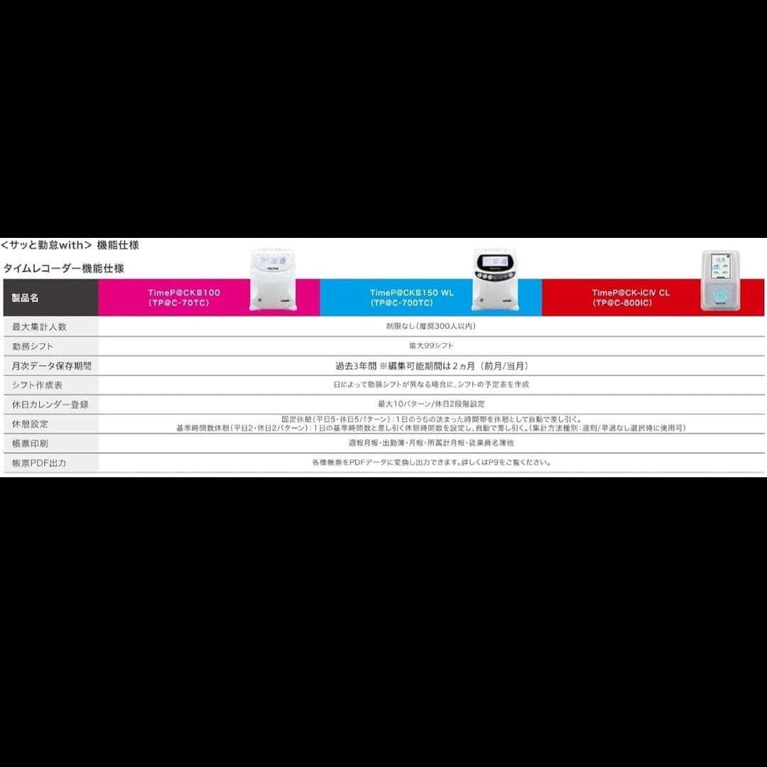 即購入◎アマノ 勤怠管理タイムレコーダー TIMEPACK3-100