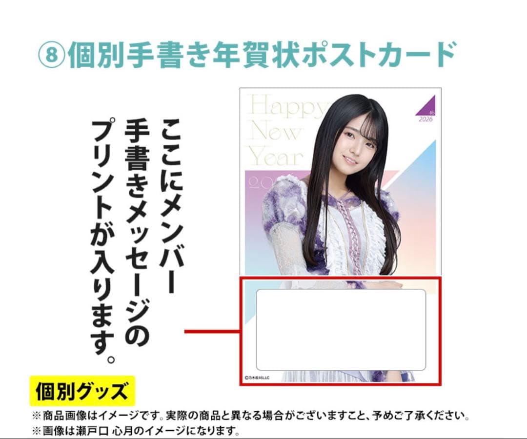 乃木坂46 2026年福袋A B C 19点　愛宕心響