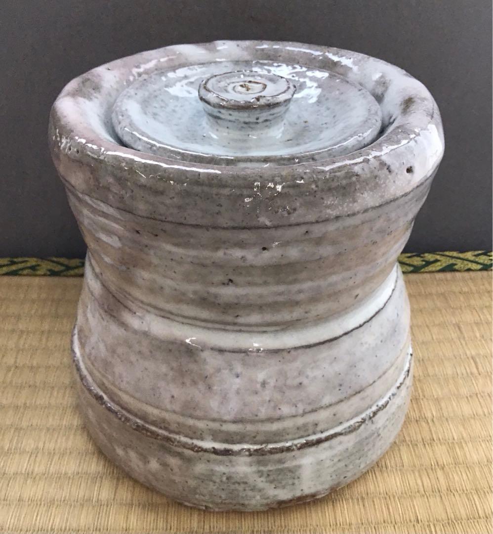 茶道具　水指　萩焼水指　天寵山　七代　　兼田三左衛門作　栞　共箱　S210MS
