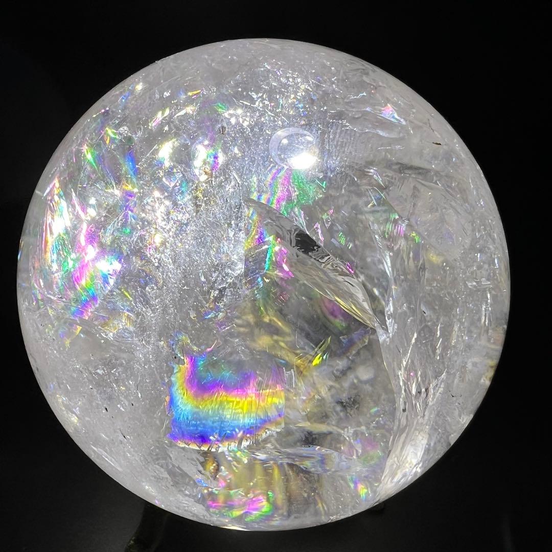 ✳️極品✨美煌なレインボーと透明度‼️ハイクオリティ✨レインボー 水晶 丸玉 天然石