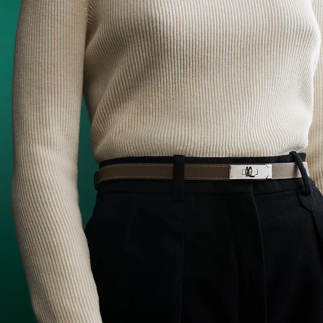 エルメス HERMES ケリーベルト エトゥープ シルバー金具 新品未使用