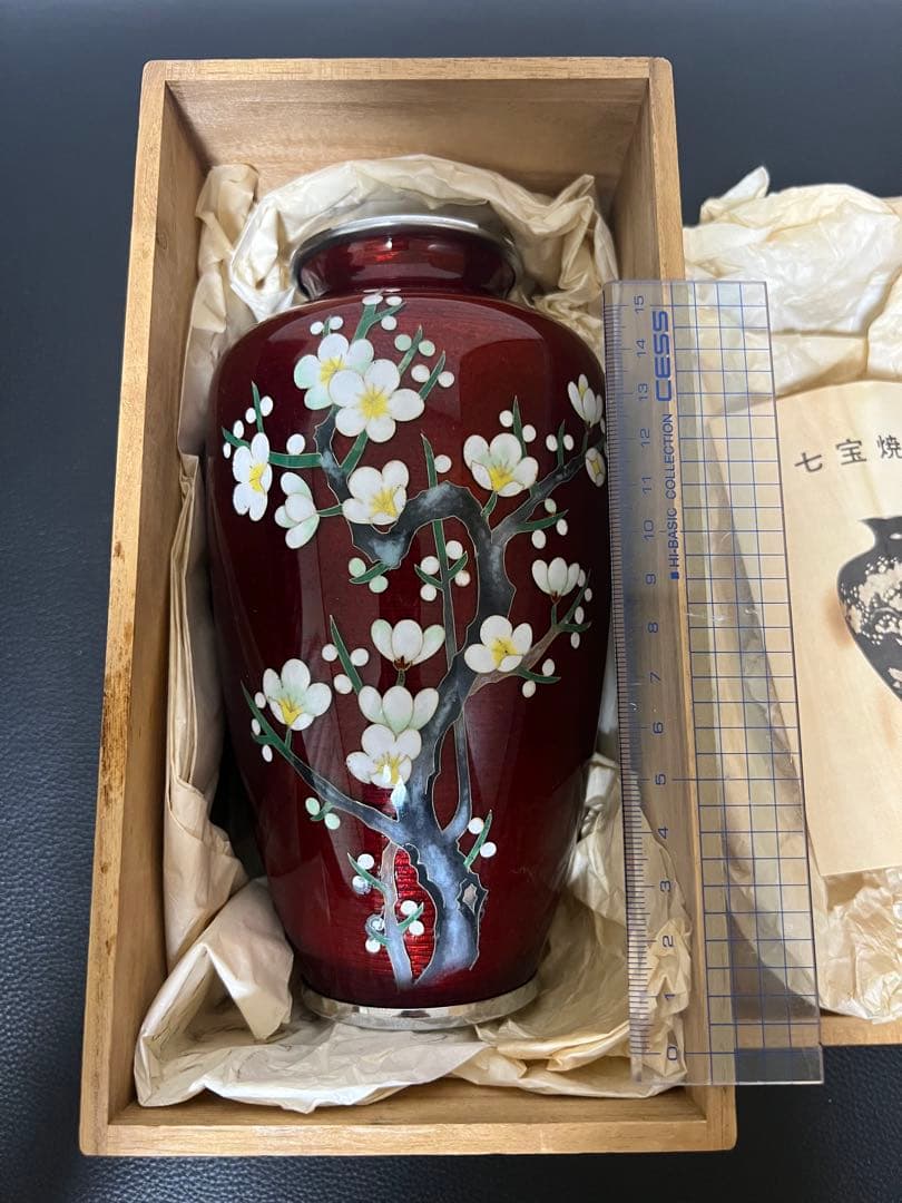 七宝花瓶(七寳花瓶)木箱付き