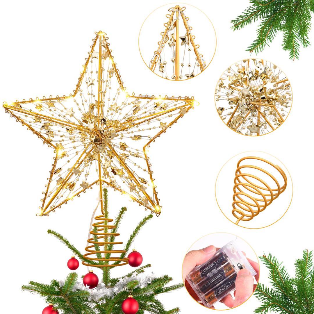 早い者勝ち❣️ OSALADI クリスマスツリートッパー スターゴールド