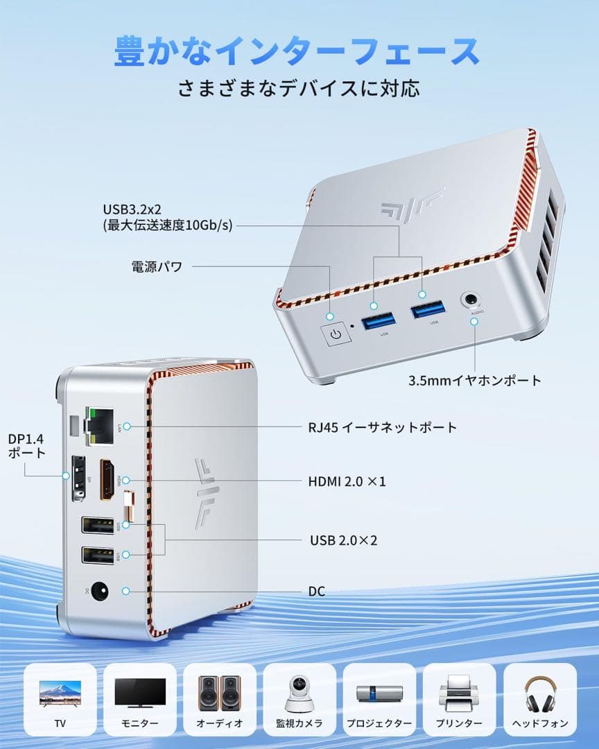 【未使用に近い】N97 ミニPC 16GB/256GB 付属品完備