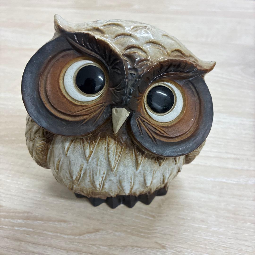 信楽焼　￼つがいのフクロウ